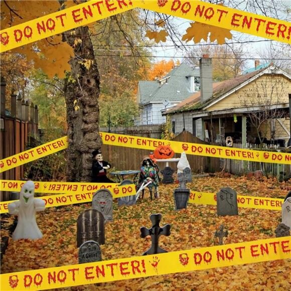 Halloween Decorations Caution Tape 2.95 inches*82 feet Do Not Enter Tape Scary - Picture 6 of 8
